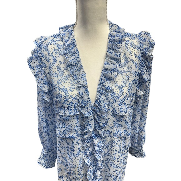 MISA Los Angeles Sacha Top in Blue Petals - Picture 3 of 7